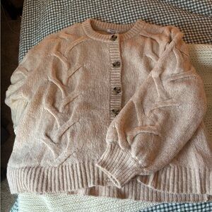 Madewell Cozy Cable Knit Sweater in Cream